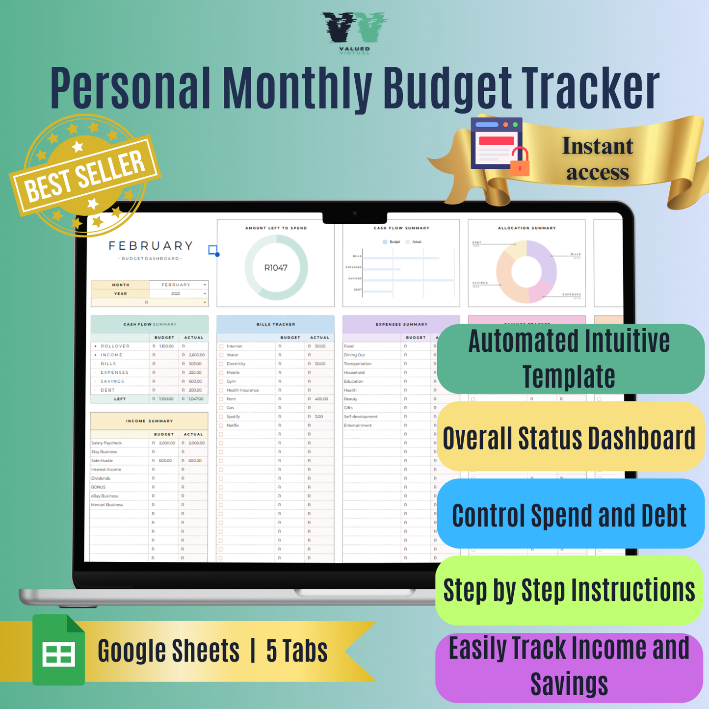Personal Monthly Budget Tracker