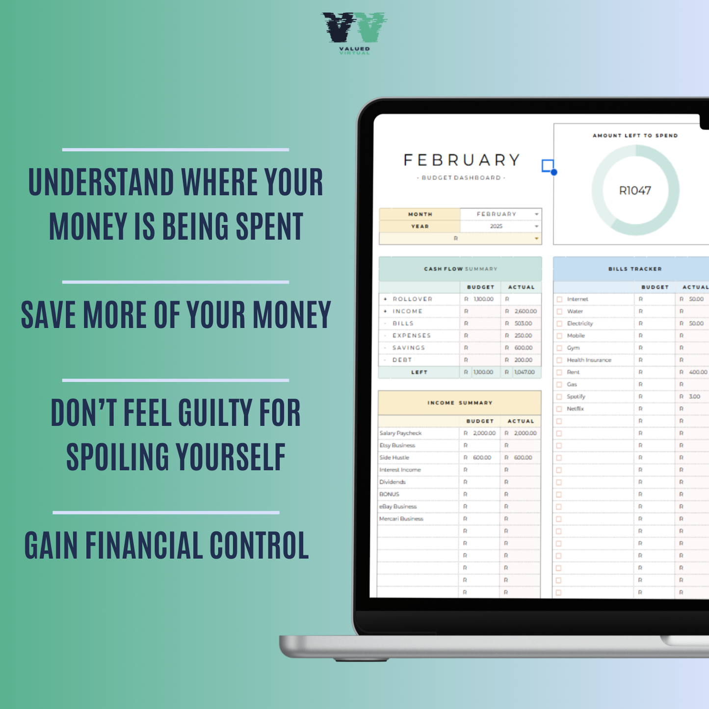 Personal Monthly Budget Tracker