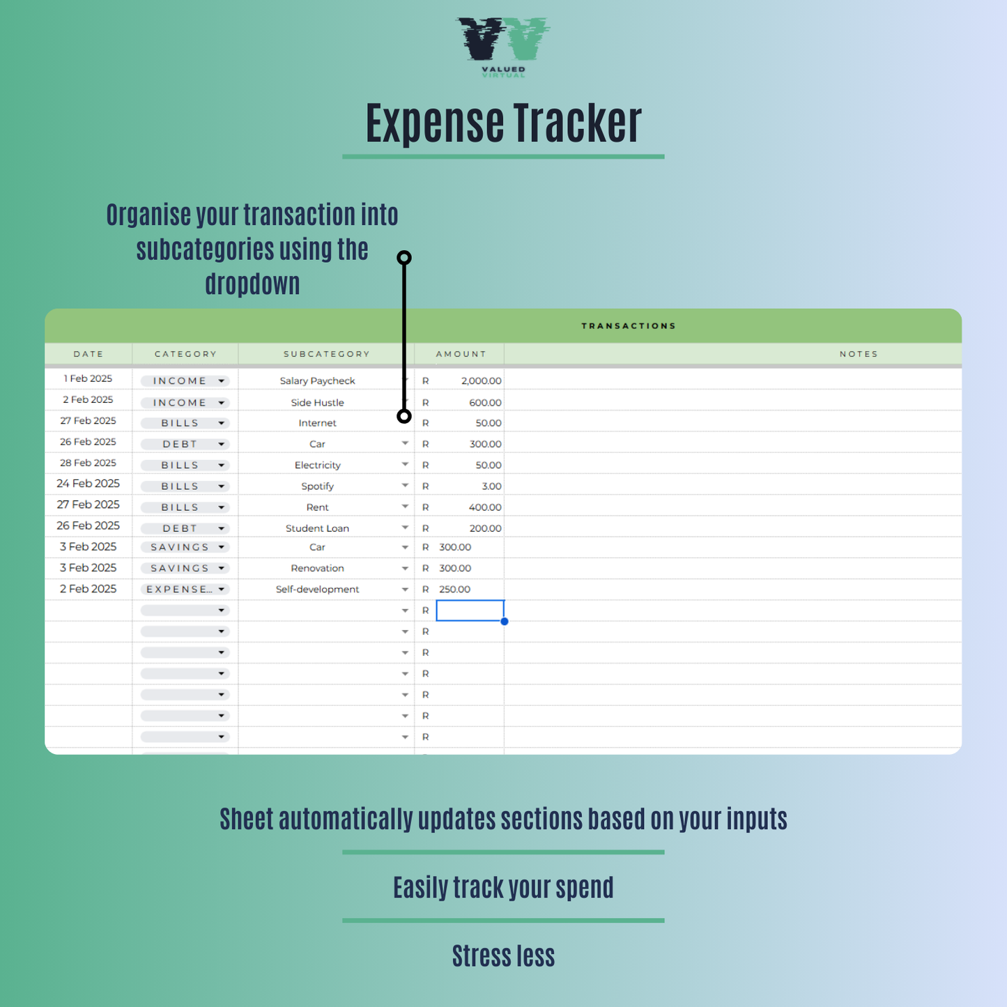 Personal Monthly Budget Tracker