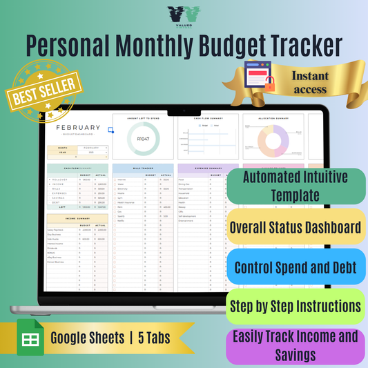 Personal Monthly Budget Tracker