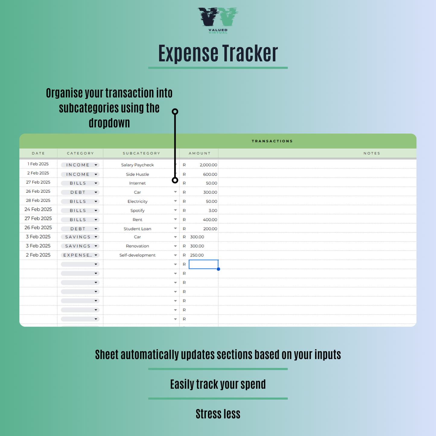 Personal Monthly Budget Tracker