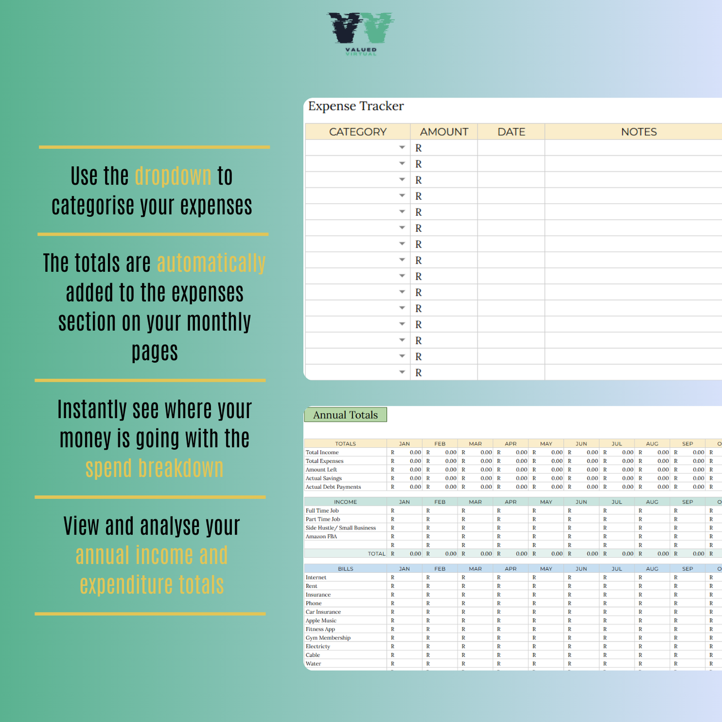 Personal Annual & Monthly Budget Tracker